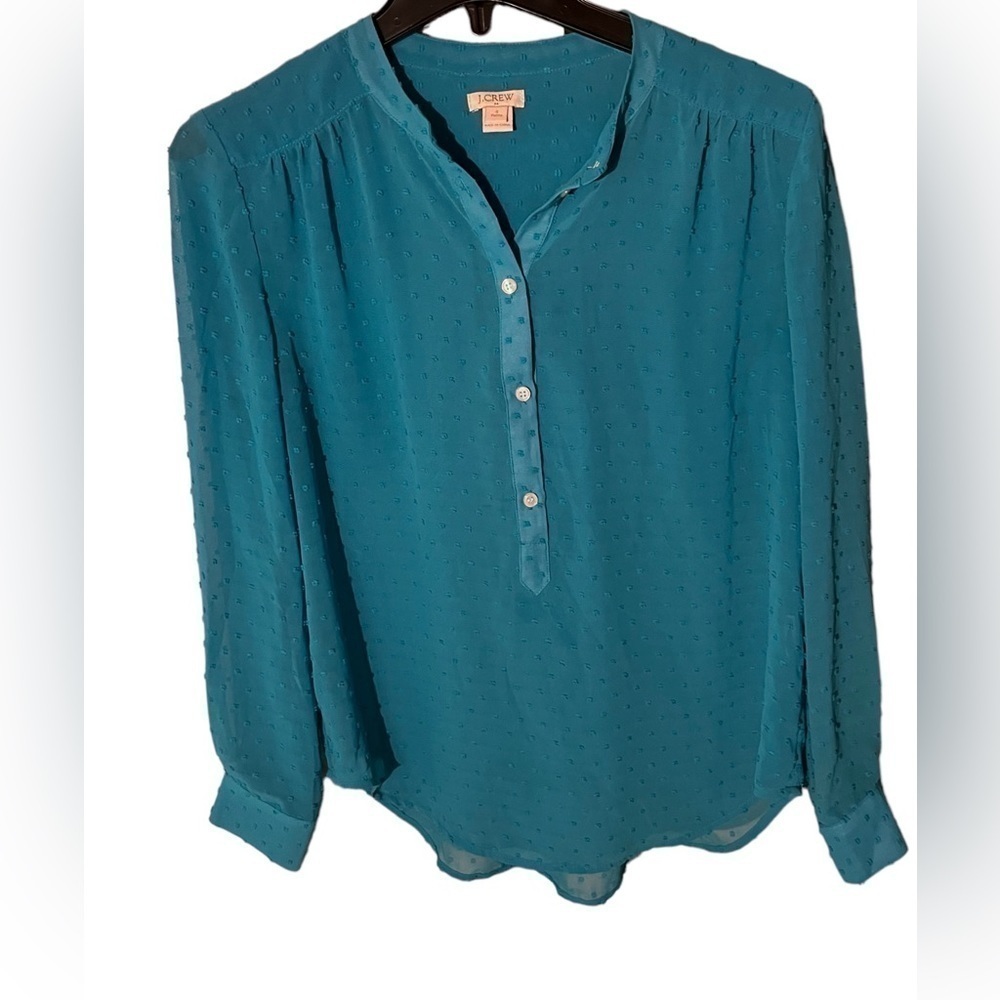 J. Crew Women’s Textured Dot Button Petite Size Blouse